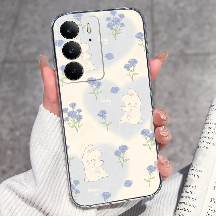 For Oppo Realme C75 C75x C71 C67 C63 C55 C35 C33 C21Y C20 C15 Clear Phone Covers Adorable Cat Patterns Screen Protector Dustproof Case For Oppo Casing