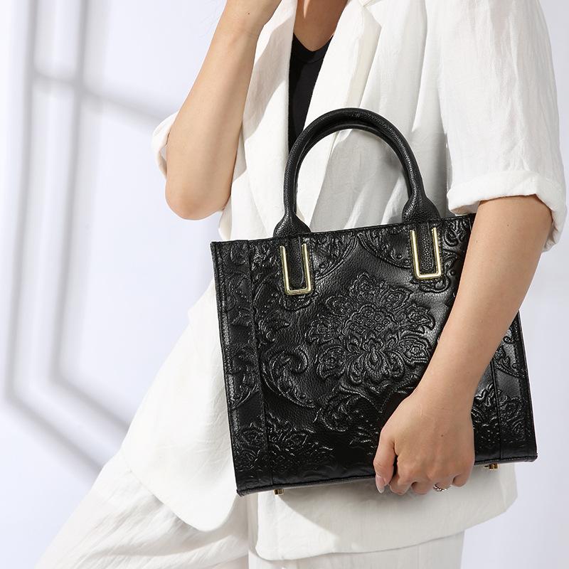 High-end Tote Bag Fashionable Large-capacity Single-shoulder Bag Elegant Genuine Leather Crossbody Handbag