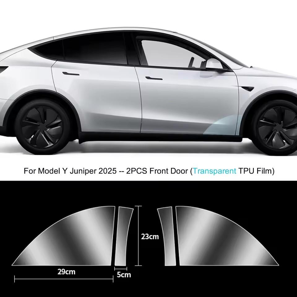 Fit Tesla Model Y Juniper 2025 Front Door Corner Anti-Scratch Film Rear Door Protective Films Invisible Car Clothing TPU Film