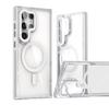 Luxury Wireless Charge Lens Holder Phone Case for Samsung Galaxy S24 S23 S25 Ultra Plus Magnetic Shockproof Clear Cover