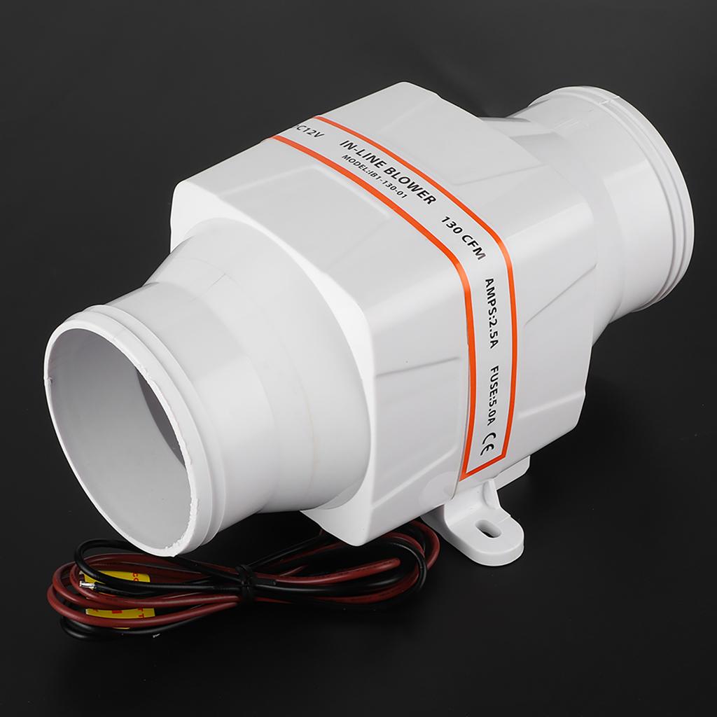 3in  Ventilation Fan 3inch InLine Marine Bilge Air Blower Mute Strong Ventilation Fan for Yacht Boat RV Air Blower Fan