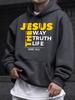 Jesus The Way Truth Life Prints Men On Clearance Sale Spring Hoodies Pocket Fleece Soft Clothes All-Match Casual Long Sleeve