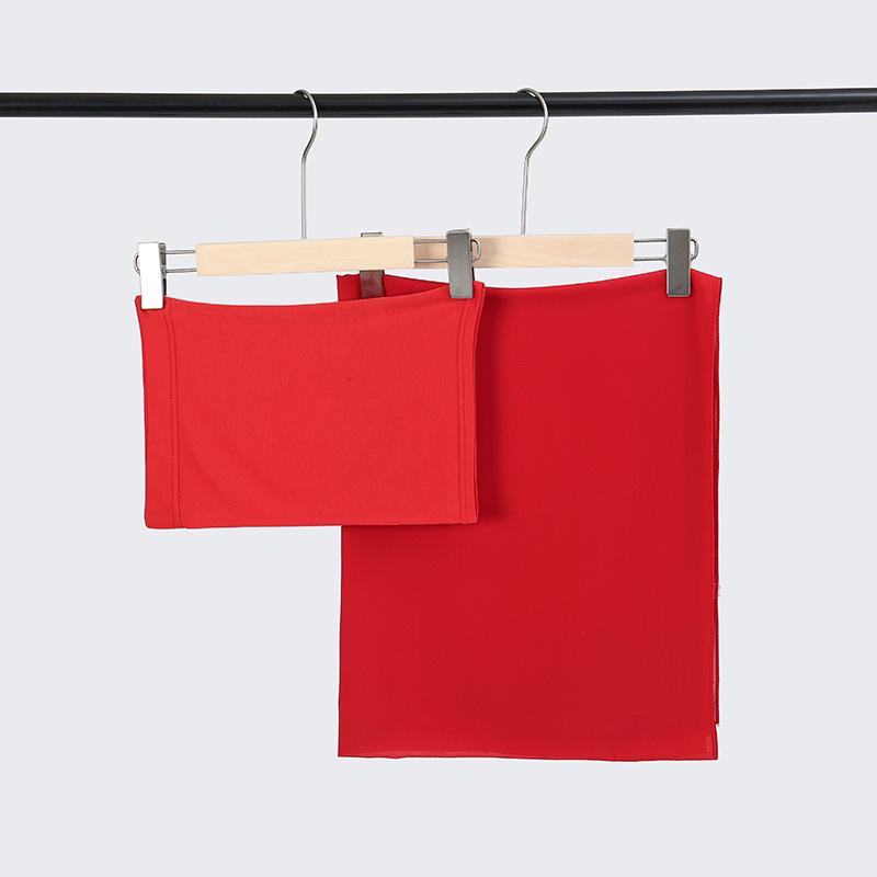 2pc/set Instant Chiffon Hijab Undercap Basic Stretchy Pullover Headscarf Outdoor Thin Breathable Sunscreen Head Wrap