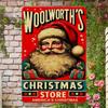 Vintage Santa Claus Metal Tin Sign, Christmas Wall Art Decor, Holiday Party Supplies, Home Room Decoration, 2D Iron Painting
