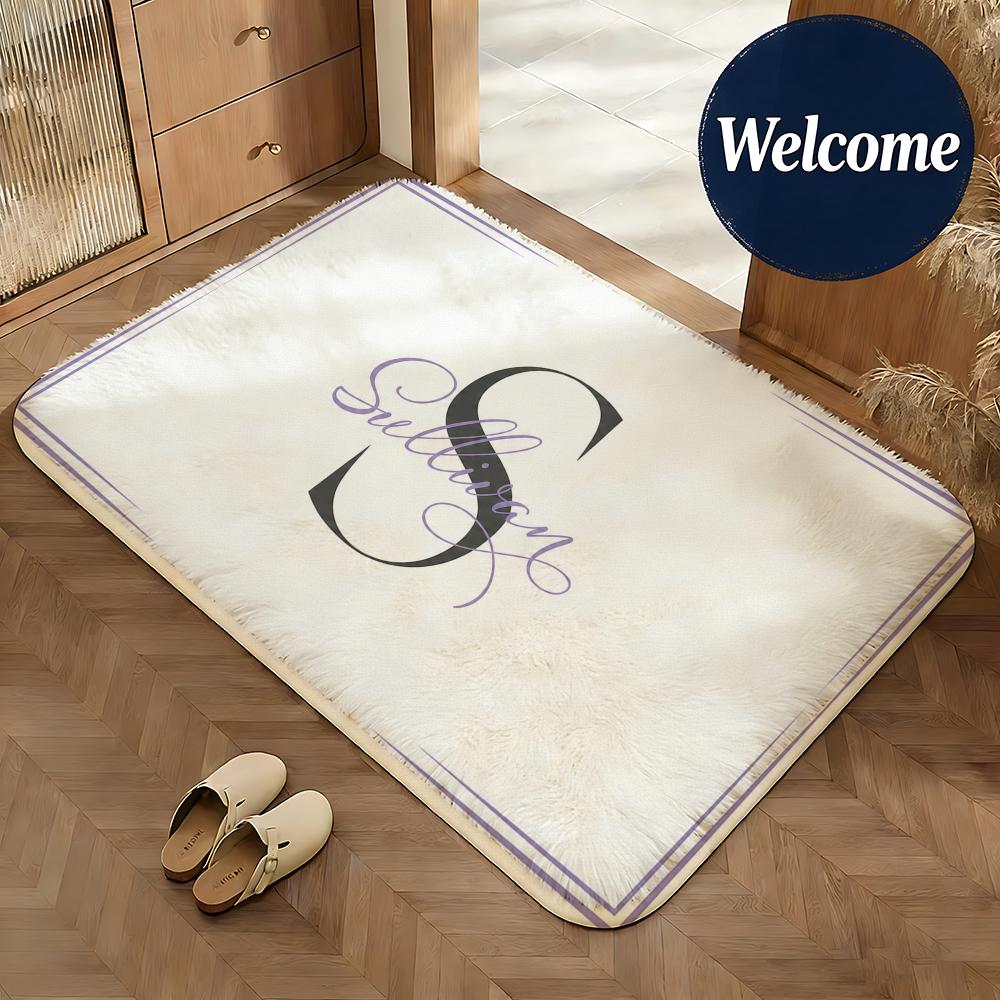 Family Initial Floor Mat Non-Slip Absorbent Doormat Bathroom Bedroom Home Decor Rug
