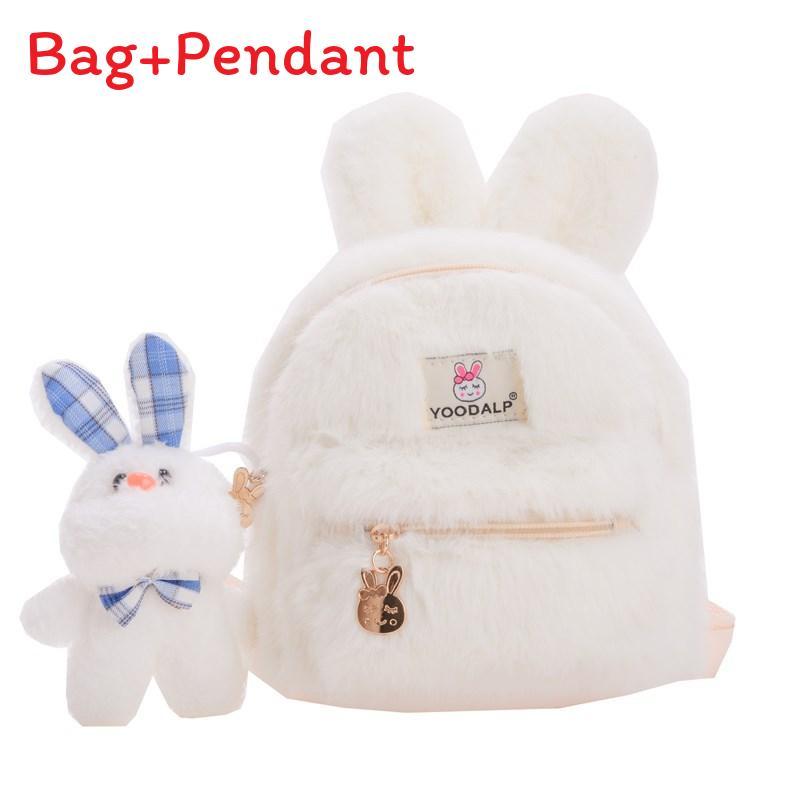 Kids Plush Bunny Ears Backpack With Breathable Lightweight Design For Kindergarten Girls