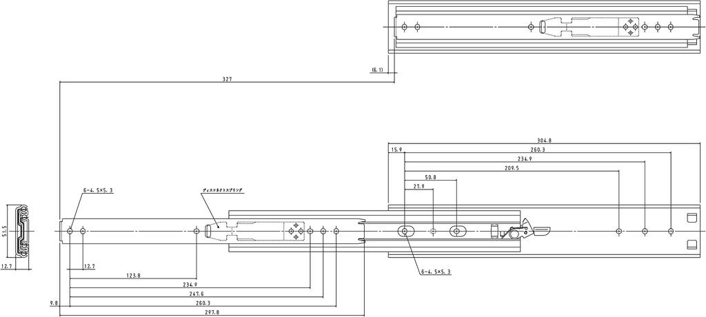 Sugatsune Industrial (LAMP) Slide Rail C3307-12, 1 piece