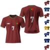 Men's Soccer Jersey with Number and Flag Print Short Sleeve Crew Neck Lightweight Athletic Top for Sports Training