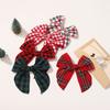 1pc Multi-style Christmas-themed Bow Red Plaid Hair Clip Plush Fabric Design Suitable Festive Parties Daily Outings Street Wear