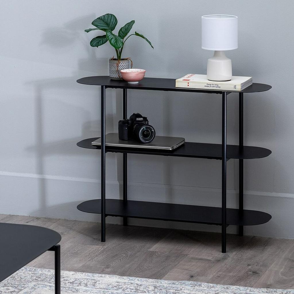 TV Stand 90 X 28 X 70.3 Cm Black Steel