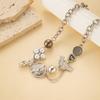 Niche Button French Cold Wind Neck Chain Retro Bow Rose Collarbone Chain Femininity Heavy Industry Item Decoration