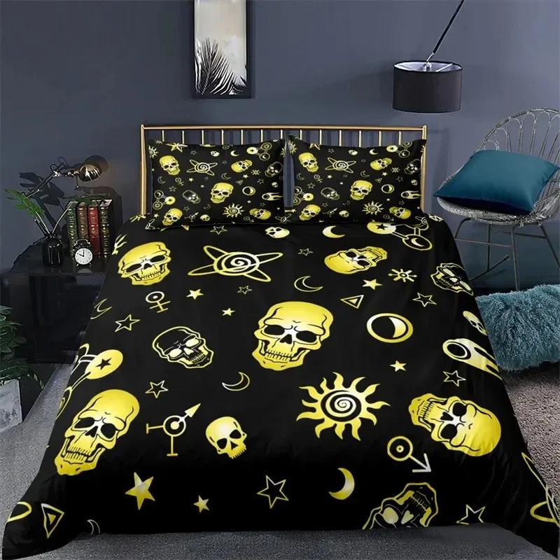 3D Printed Gothic Skull Bedding Set Duvet Cover Bedroom Comforter Covers Single Twin King Size Quilt Cover Home Textile