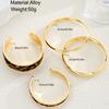 17KM 4 Piece Leopard Print Free Smooth Surface Bangle Fashion Jewelry Set Women Trendy Shiny Daily Party Accessory Decorative Gift