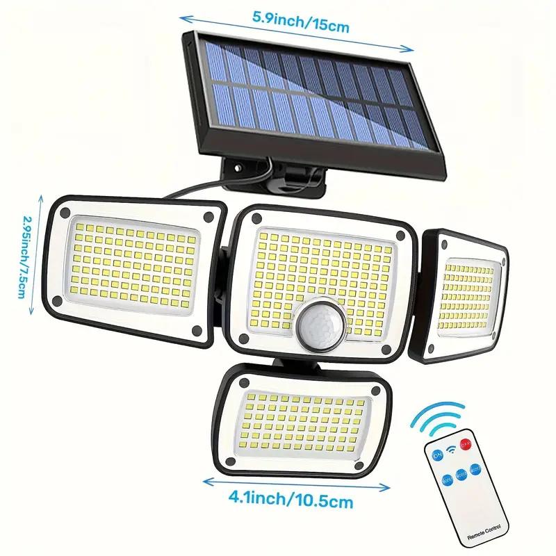 Solar Lights Outdoor 346 LED Motion Sensor Wall light , 360° Wide Angle Waterproof Security LED Flood Light for Porch Garden