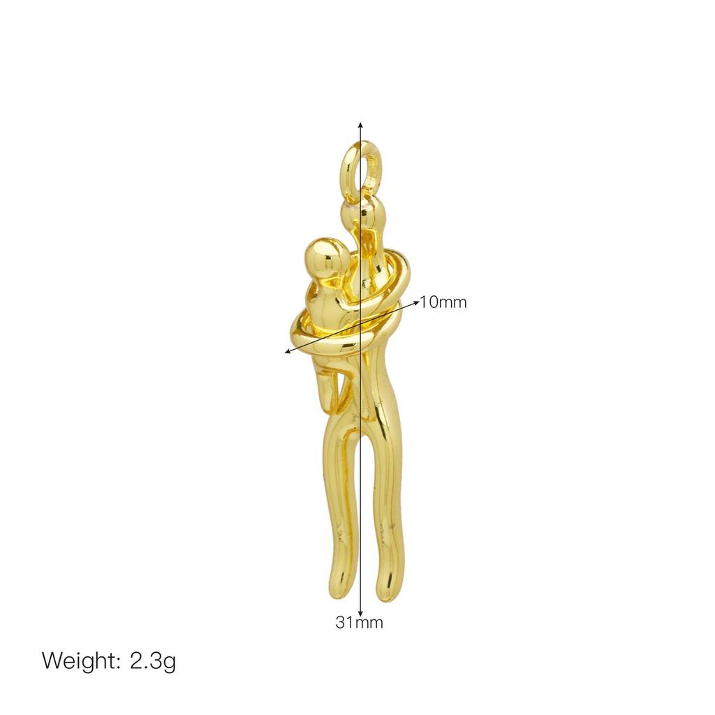 Copper Gold-Plated Simple Personalized Child Baby Hug Necklace Pendant