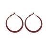 Ankola Red Circle Ear Buckle Retro Hong Kong Style Red Drop Glaze Earrings Niche Simple Earrings