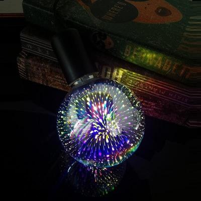 3D Fireworks Decorative Light Bulb E27 Base 4W New Year Glass Bulbs with Soft Warm Light Christmas Shiny Decor 3D LED Light Bulb