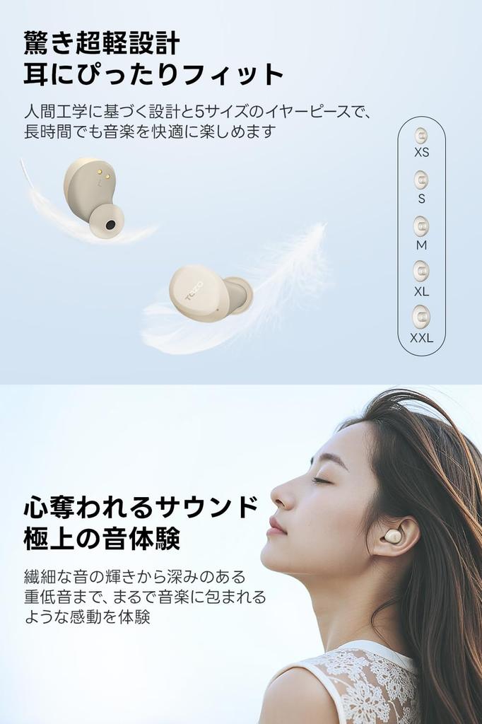 TOZO Wireless Superior Sound Compact and Noise Reduction for Bluetooth IPX5 Up To 32 Hours of App Custom EQ Compatible with Voice Instant Fast