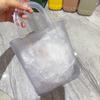 Borsa Gelatina Borsa con Fori Fai da Te Borsa da Donna Macaron Cesto da Spiaggia per Bucato Borsa in Pvc