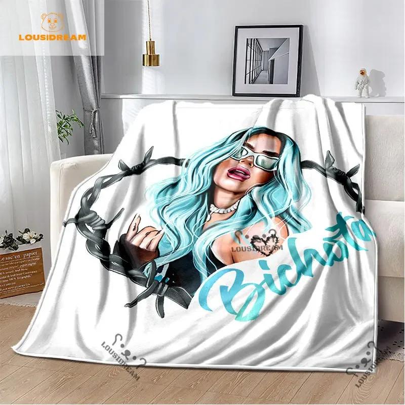 Karol G Bichota Blanket Personalized Warm Plush Cozy Home Girl Throw Blanket for Beding Comfortable Couch Lightweight Blanket