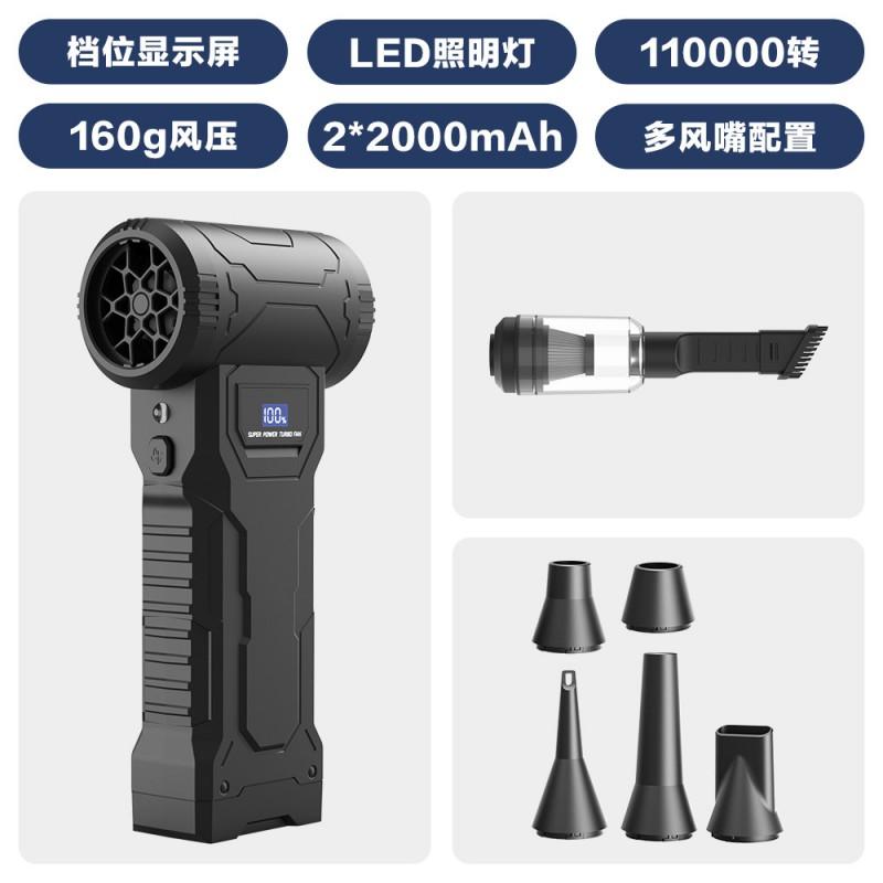 Portable Cordless Blower Vacuum 4-Speed Brushless Motor Car Camping Desk Cleaning 6-Blade Metal Fan