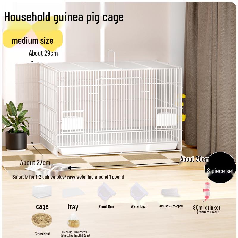 Indoor Guinea Pig Cage with Toilet, Anti-Spray Urine Protection, and Special Villa Design