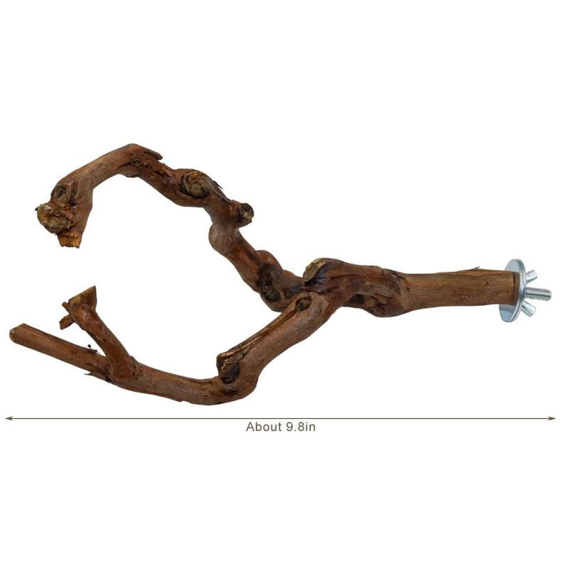 Bird Parrot Perch Stand Natural Wild Grape Stick Birdcage Accessories For Parrots Love Birds Finches
