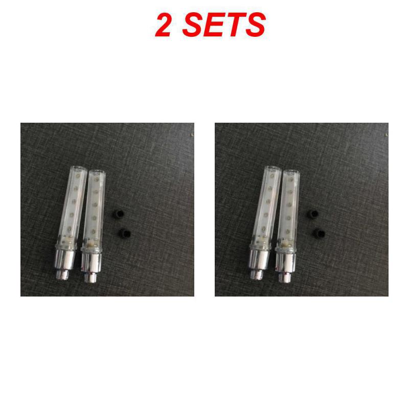 2/3/4SETS Light Bike Valve's Caps Lights Tyre Valve Caps Wheel Spokes LED Light Cycling Warning Lamp Accessories