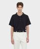 Teildeon Dickie Short Sleeve Boucle Yarn Knit Polo Shirts Navy