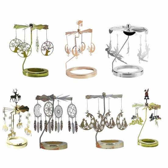 Candle Carousel Topper Rotating Tealight Topper Spinning Carousel Tealight Decoration for Centerpiece Mantel Table Decoration