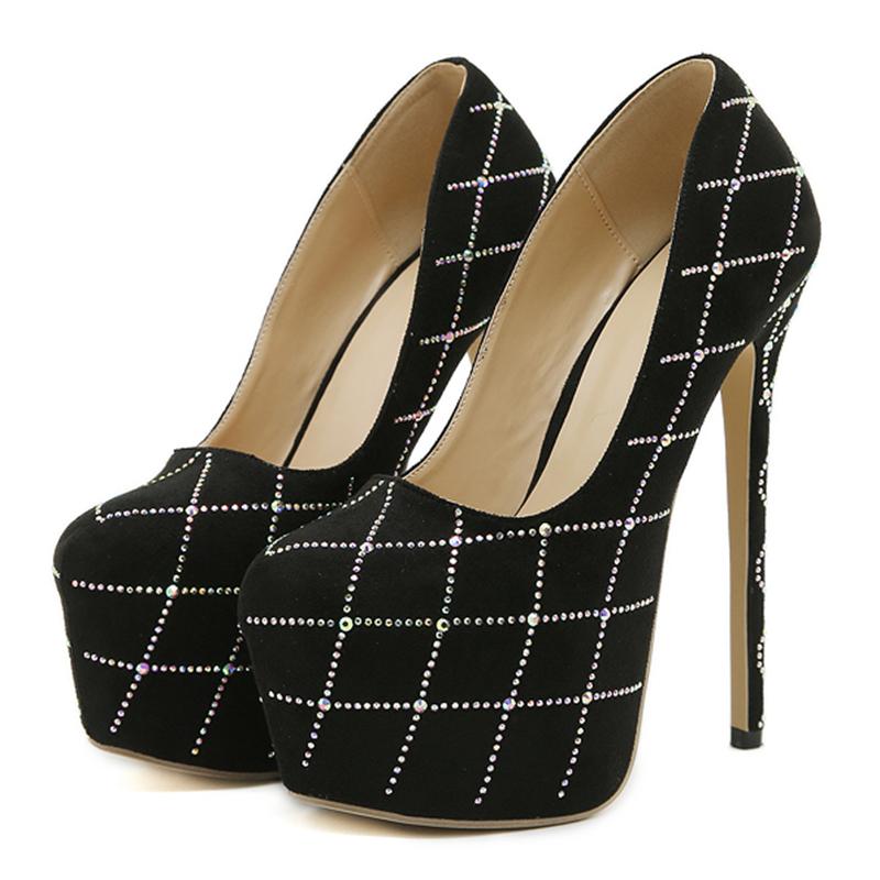 

Модные Eilyken Сексуальные Кристальные Бриллиантовые Туфли-лодочки Сандалии Модная Платформа Супер Шпилька Высокий Каблук Клубная Обувь для Стриптизерш 35 чёрный