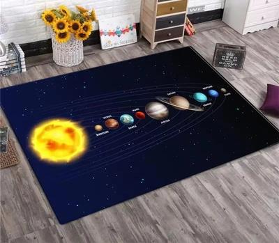 Solar System Carpet Planet Galaxy Design for Living Room Kids Bedroom Non-Slip Space Floor Mat Home Home Decoration