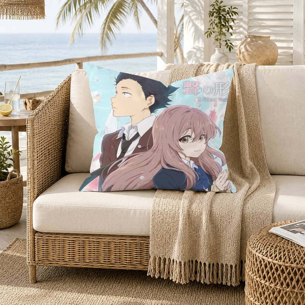 A Silent Voice Shoya Nishimiya Pillow Case for Sofa Living Room Home Office Decor Protective Cover