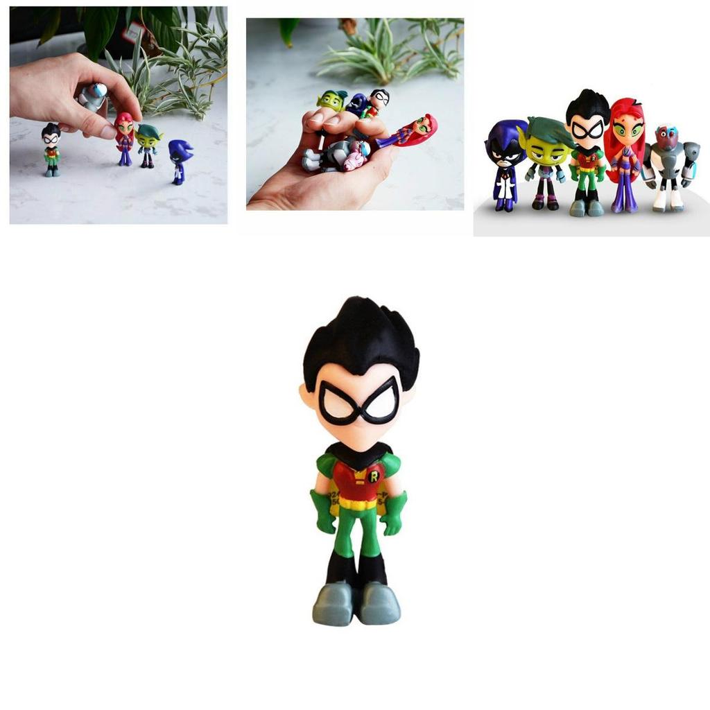 Vibrant Teen Titans Go Figure Set Featuring Robin Raven Beast Boy Starfire Collectibles