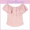 T-shirt in cotone a maniche corte Kawaii con dettagli a balze per uso quotidiano casual