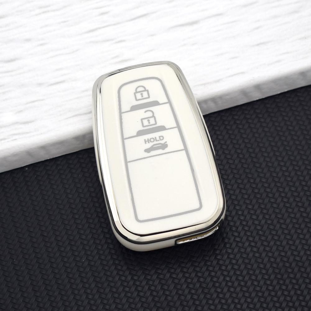 Tpu Car Key Case For Toyota Camry Chr Corolla Rav4 Avalon Land Cruiser Prado Prius 2/3/4 Buttons Key Cover Keychain Accessories