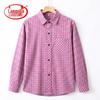 Langsaha Women's Loose-Fit Plaid Long-Sleeve Casual Shirt