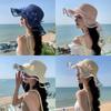 Summer Pearl Floral Straw Hat With Wide Brim For Outdoor Travel Sun Protection