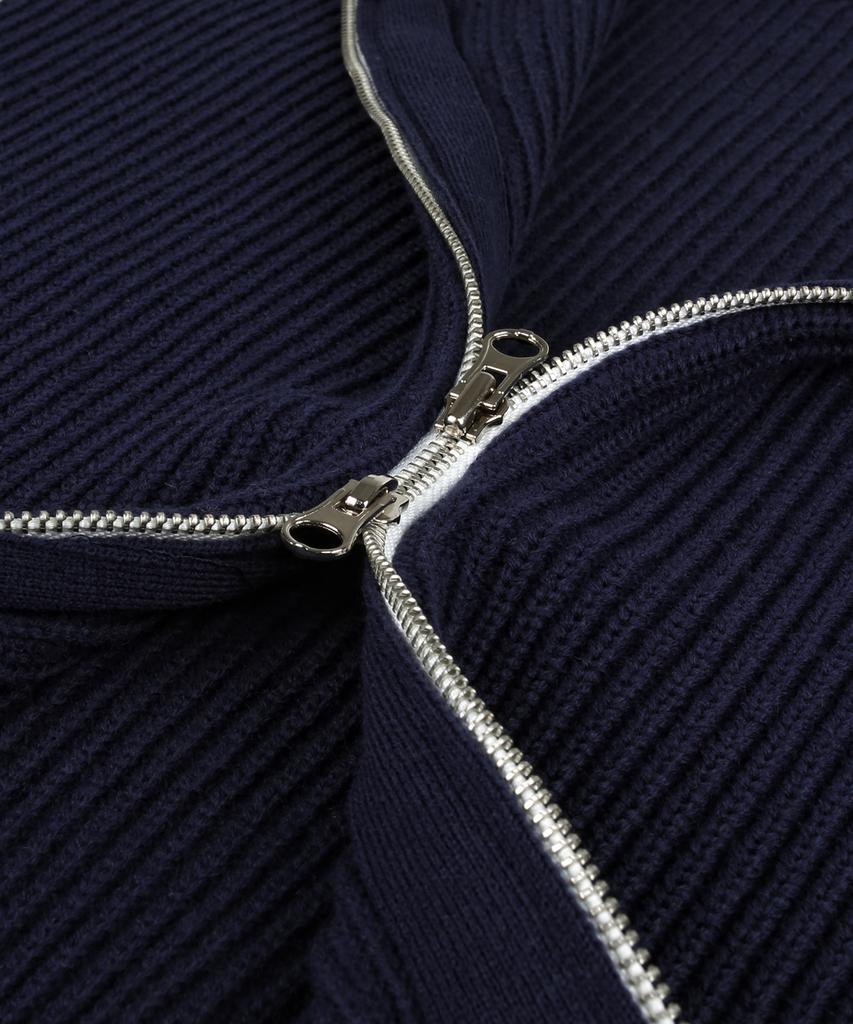 NODU Varsity Two-Way Zip-Up Knit [Navy]