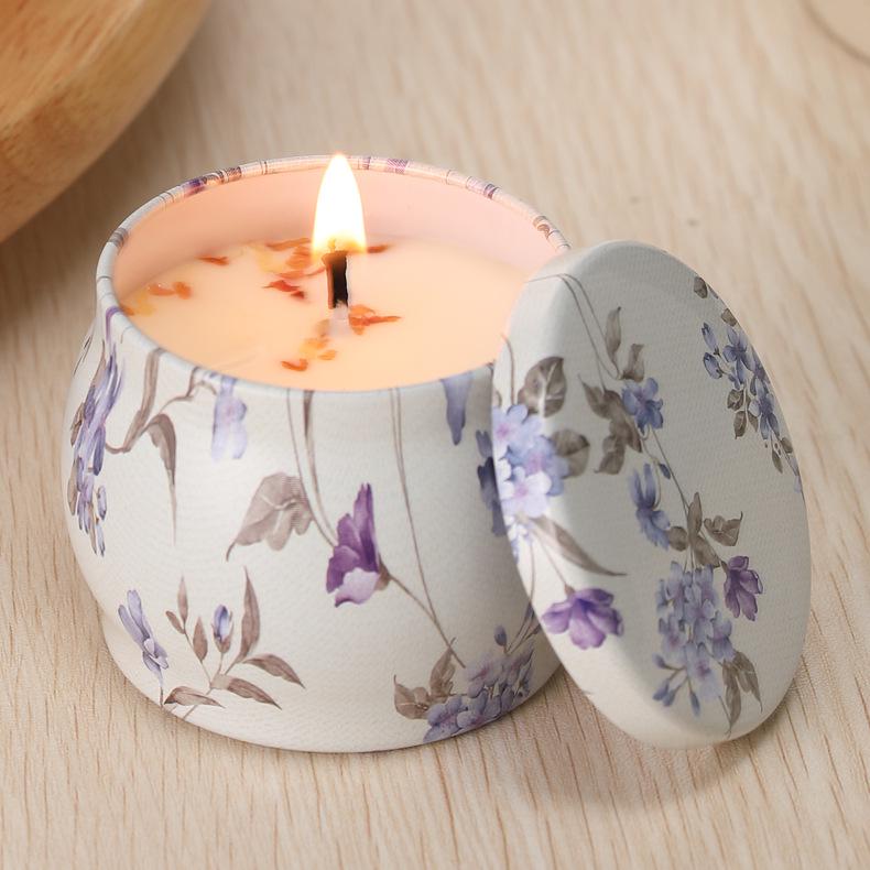 Creative Scented Soy Wax Candle Gift Box with Dried Flowers - Wedding Favor