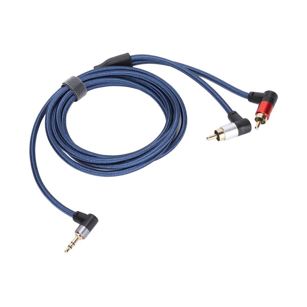3.5mm Male to 2RCA Male Adapter Braid Nylon Stereo Audio Cable for Speakers Amplifier Mixer