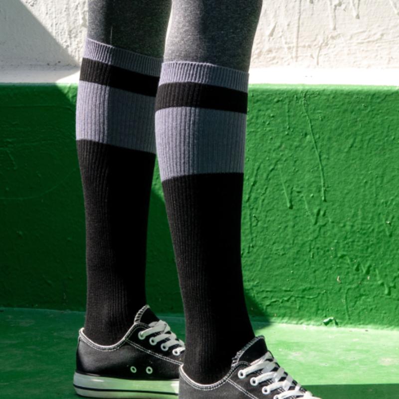 DURAN DURAN Basic Double Line Knee Socks DAF1E-0016 3colors