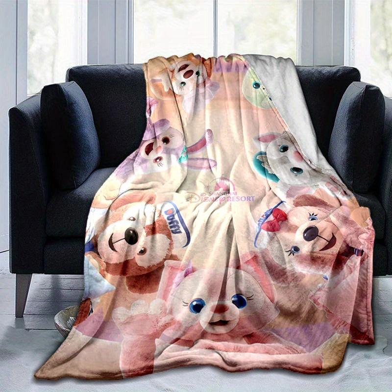 1pc, Duffy and Friends (15) Home Decor Flannel Blanket Perfect Gift for Bedroom, Living Room, Travel, Camping, Car
