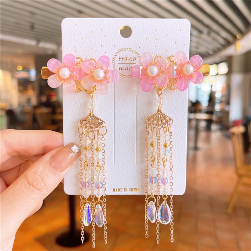 Antyczna zawieszka z frędzlami, spinka do włosów, akcesoria dziewczęce