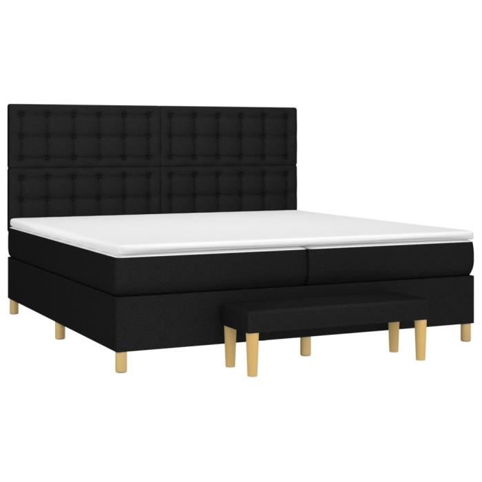 3137503 vidaXL Divan Bed with Mattress Black 200x200 Cm Fabric