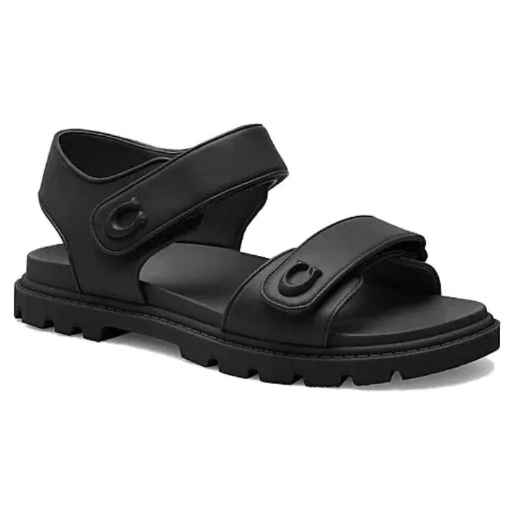 COACH Brynn Leather Sandals (Unisex) Beach Sandals CS094 BLK