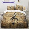 Musical instrument notes  Pattern Bedding Quilt Set Quilt Cover Pillowcase Home Decoration  Gift (1 * duvet cover + 2 * pillowcase, without core)