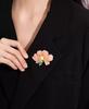 Fashion Chinese Style Enamel Peony Flower Brooches for Women Clothing Coat Party Accessries Gifts