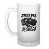 Chope À Bière - PLANETEE - J'peux Pas Minimaliste - 470 Ml - Verre Trempé Givré - Anse Recto-verso