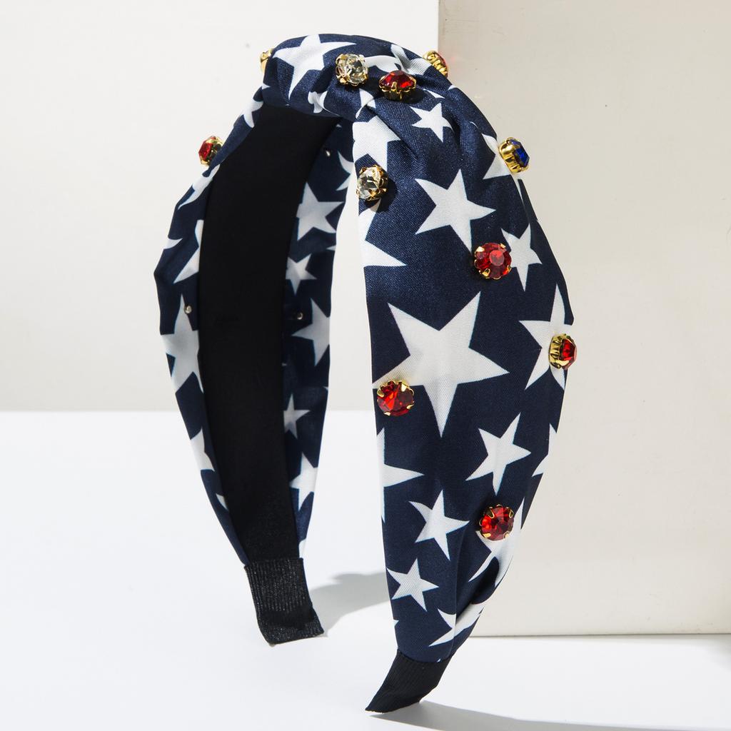 New Style Hairband Featuring Creative Five-pointed Star Pattern, with Striped Star Fabric Hair Accessory for The Head